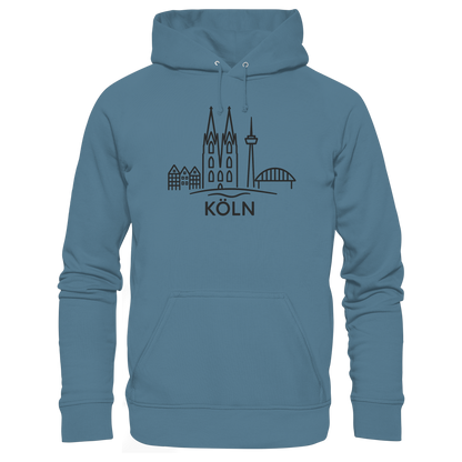 Köln Skyline (großer Druck auf der Brust) - Basic Unisex Hoodie