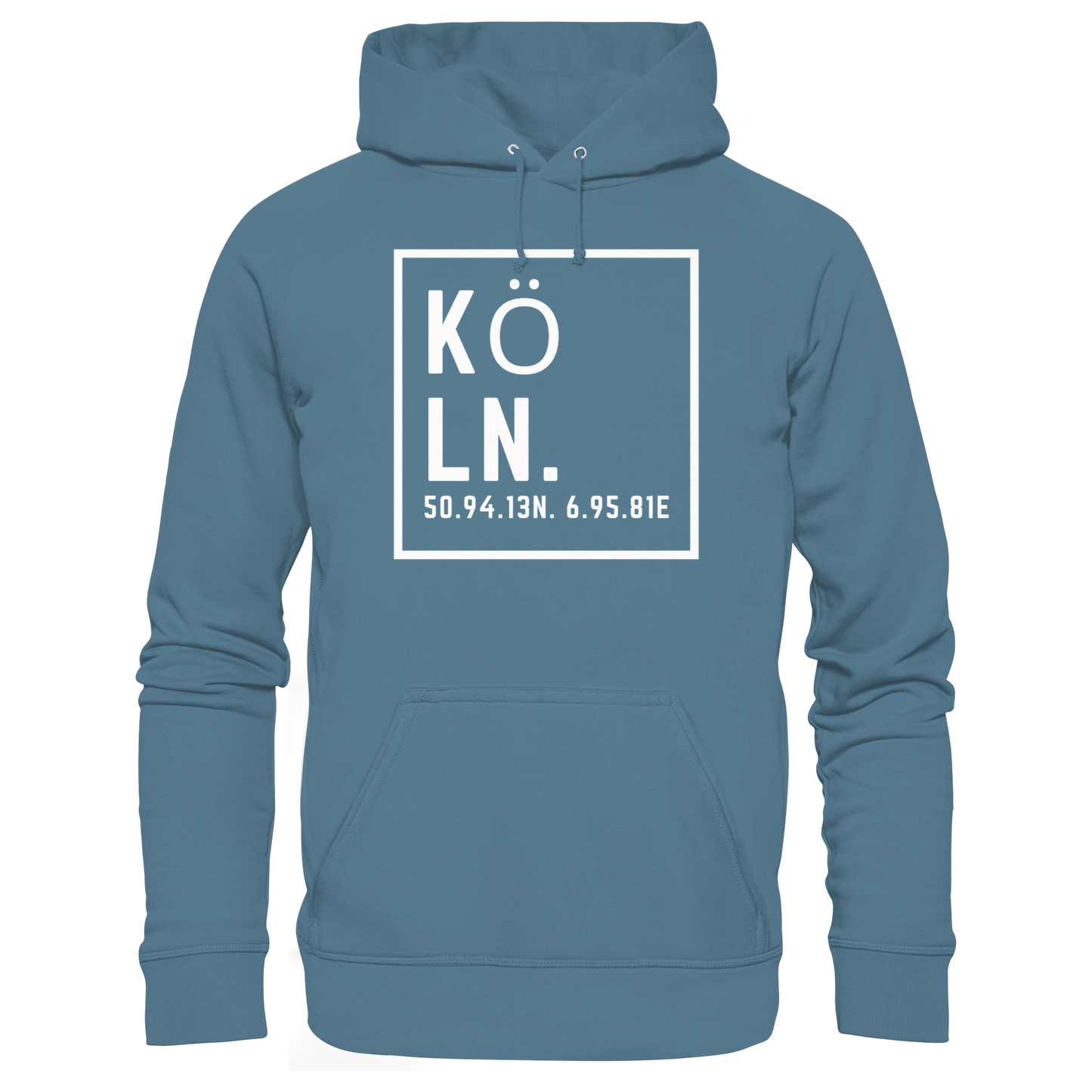 Köln Koordinaten (großer Druck auf der Brust) - Basic Unisex Hoodie