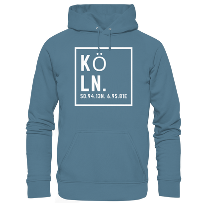 Köln Koordinaten (großer Druck auf der Brust) - Basic Unisex Hoodie