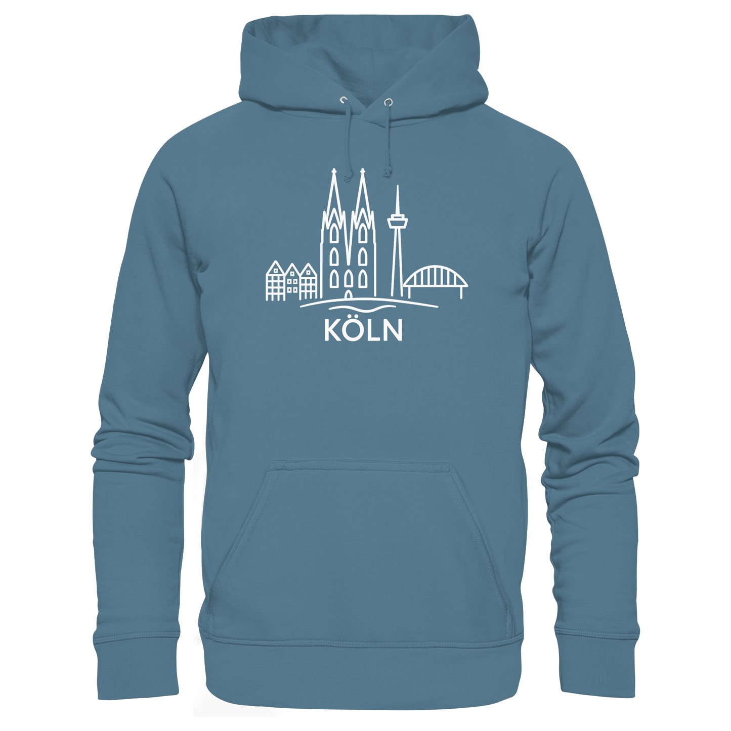 Köln Skyline (großer Druck auf der Brust) - Basic Unisex Hoodie