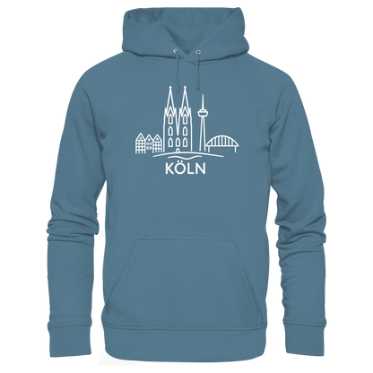 Köln Skyline (großer Druck auf der Brust) - Basic Unisex Hoodie