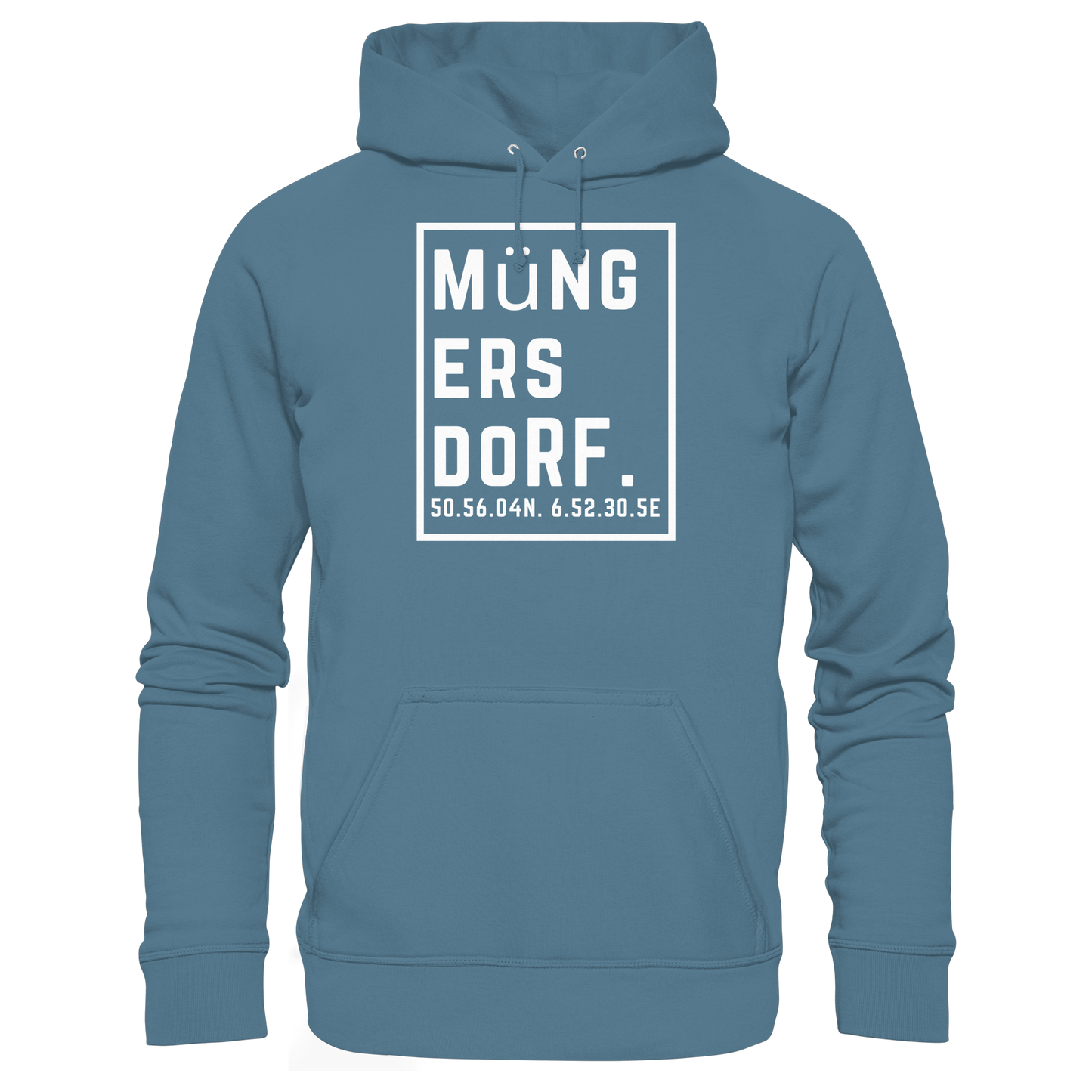 Müngersdorf Koordinaten (großer Druck auf der Brust) - Basic Unisex Hoodie