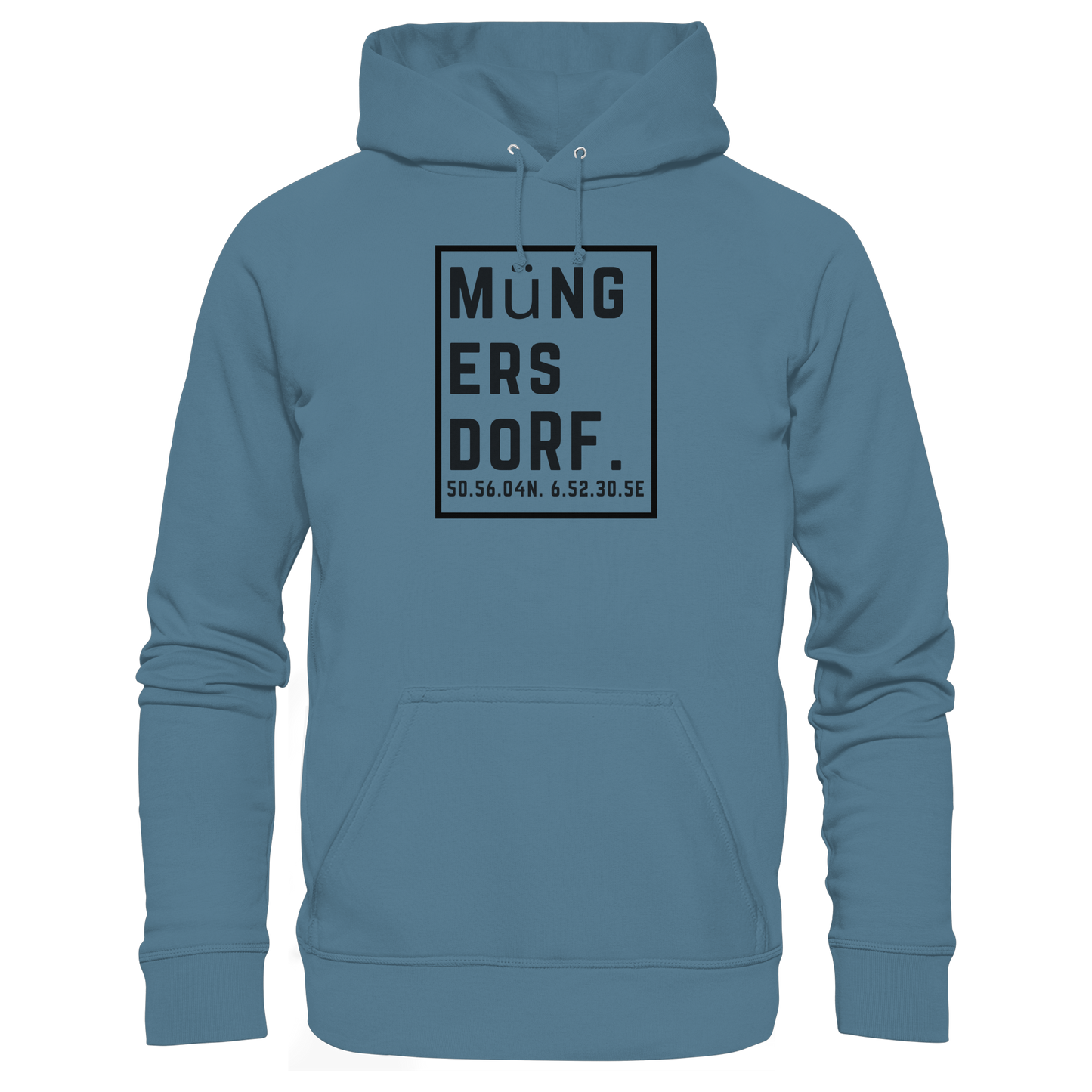 Müngersdorf Koordinaten (großer Druck auf der Brust) - Basic Unisex Hoodie