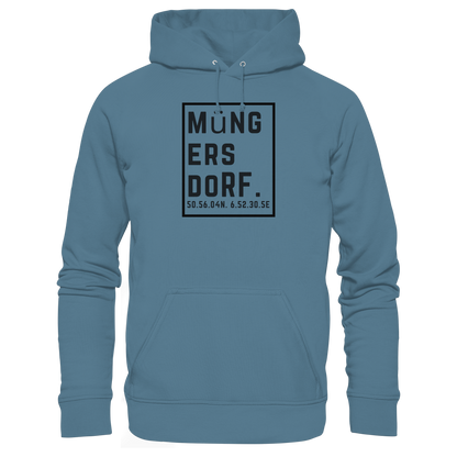 Müngersdorf Koordinaten (großer Druck auf der Brust) - Basic Unisex Hoodie