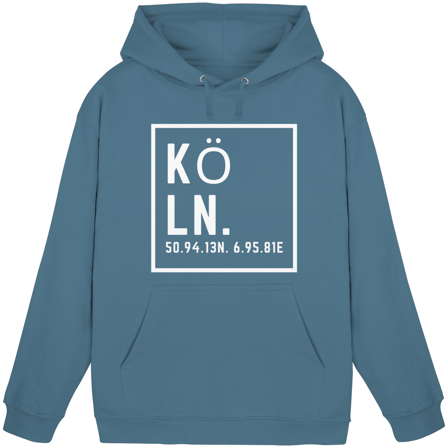 Köln Koordinaten (großer Druck auf der Brust) - Basic Unisex Hoodie