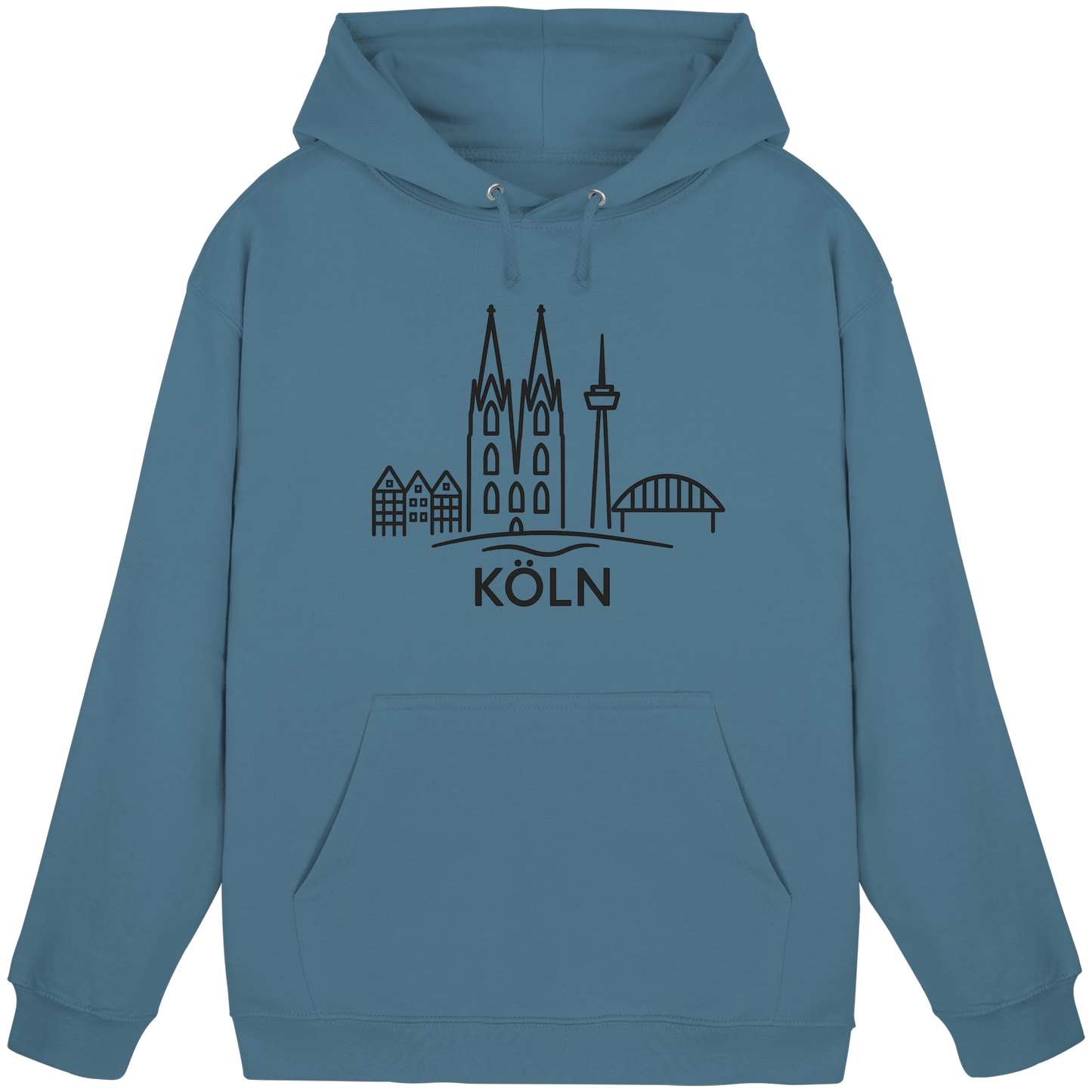 Köln Skyline (großer Druck auf der Brust) - Basic Unisex Hoodie