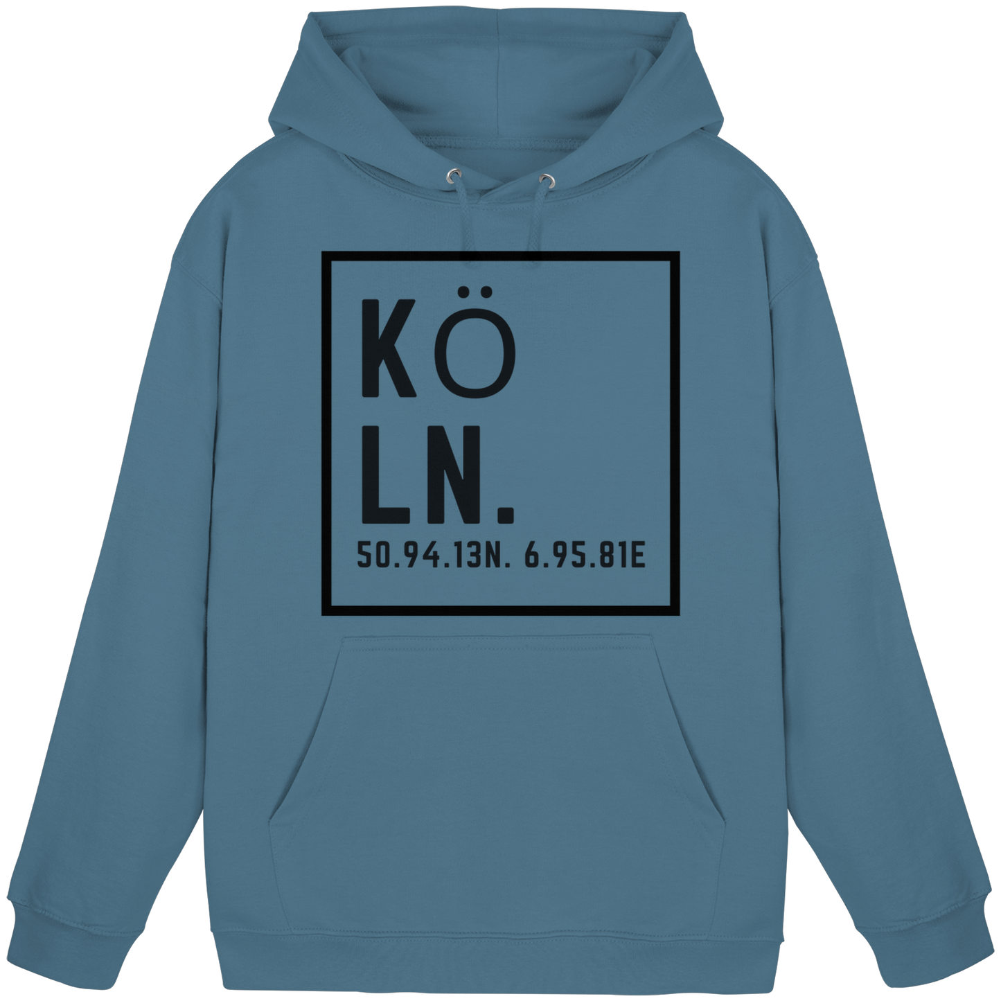 Köln Koordinaten (großer Druck auf der Brust) - Basic Unisex Hoodie