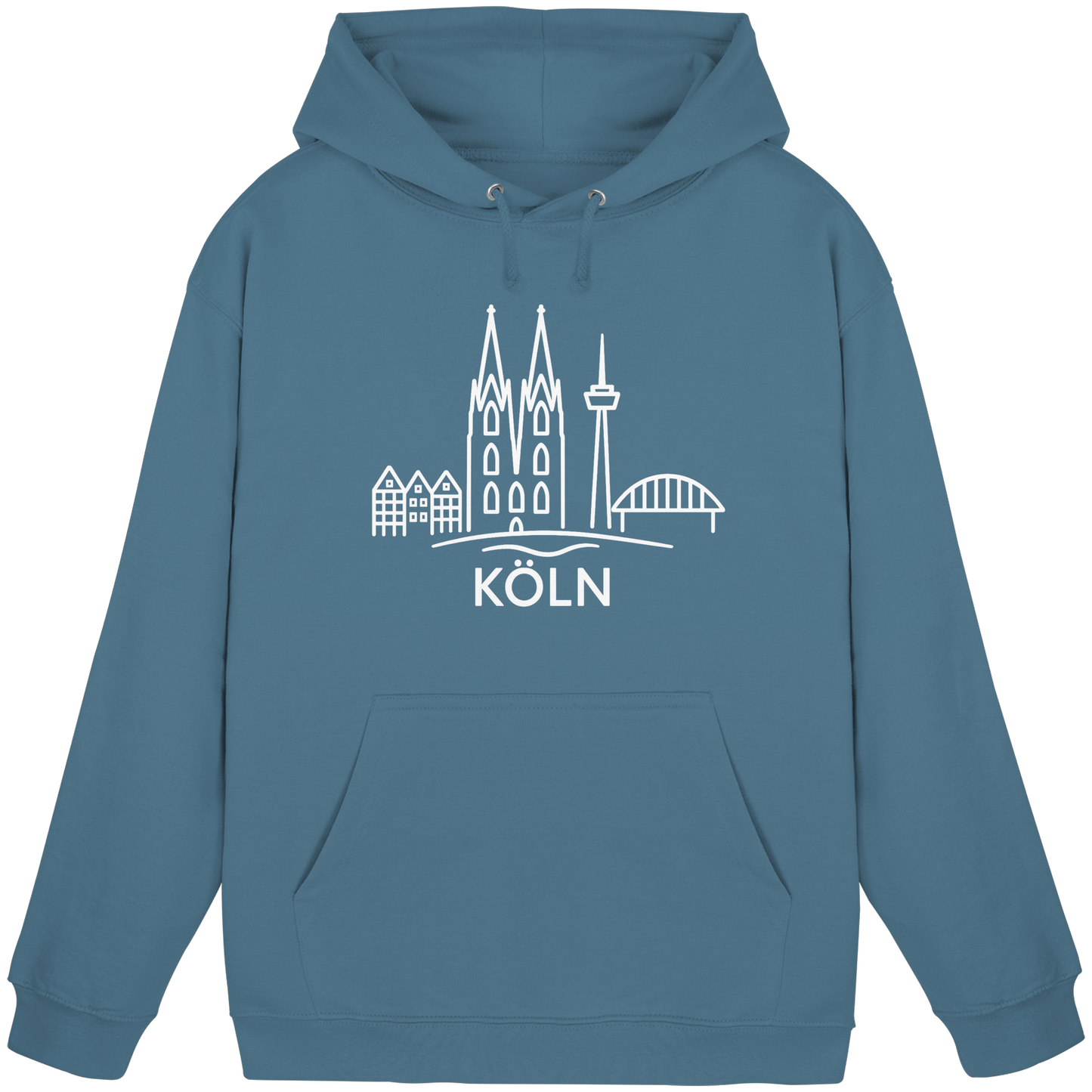 Köln Skyline (großer Druck auf der Brust) - Basic Unisex Hoodie