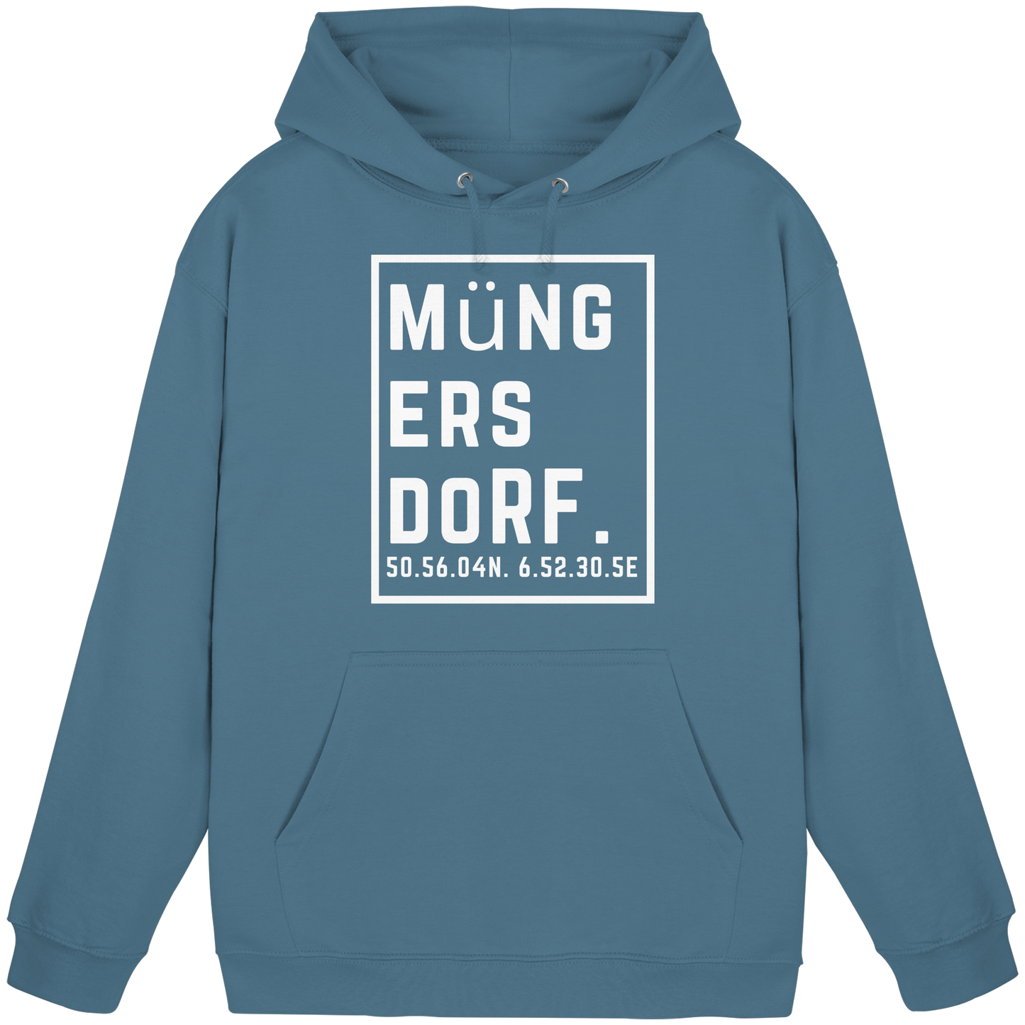 Müngersdorf Koordinaten (großer Druck auf der Brust) - Basic Unisex Hoodie