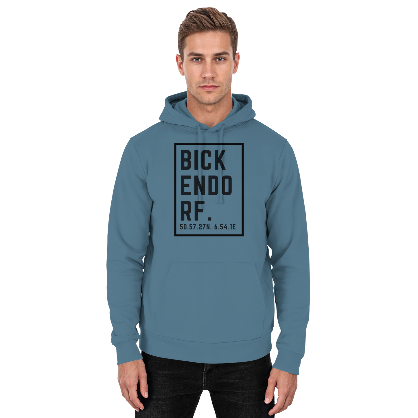 Bickendorf Koordinaten (großer Druck auf der Brust) - Basic Unisex Hoodie