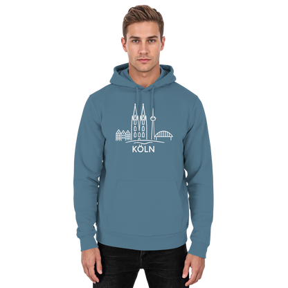 Köln Skyline (großer Druck auf der Brust) - Basic Unisex Hoodie