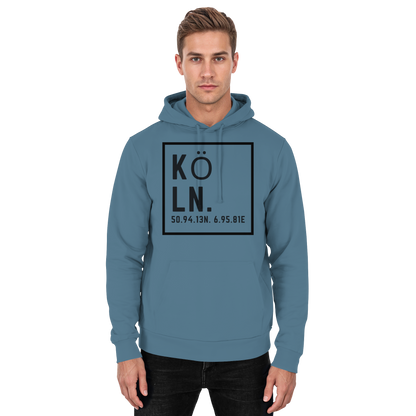 Köln Koordinaten (großer Druck auf der Brust) - Basic Unisex Hoodie