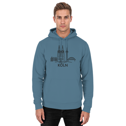 Köln Skyline (großer Druck auf der Brust) - Basic Unisex Hoodie