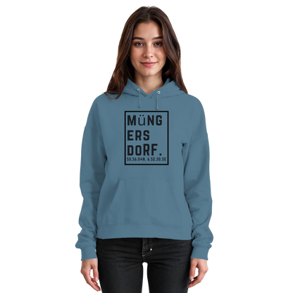 Müngersdorf Koordinaten (großer Druck auf der Brust) - Basic Unisex Hoodie