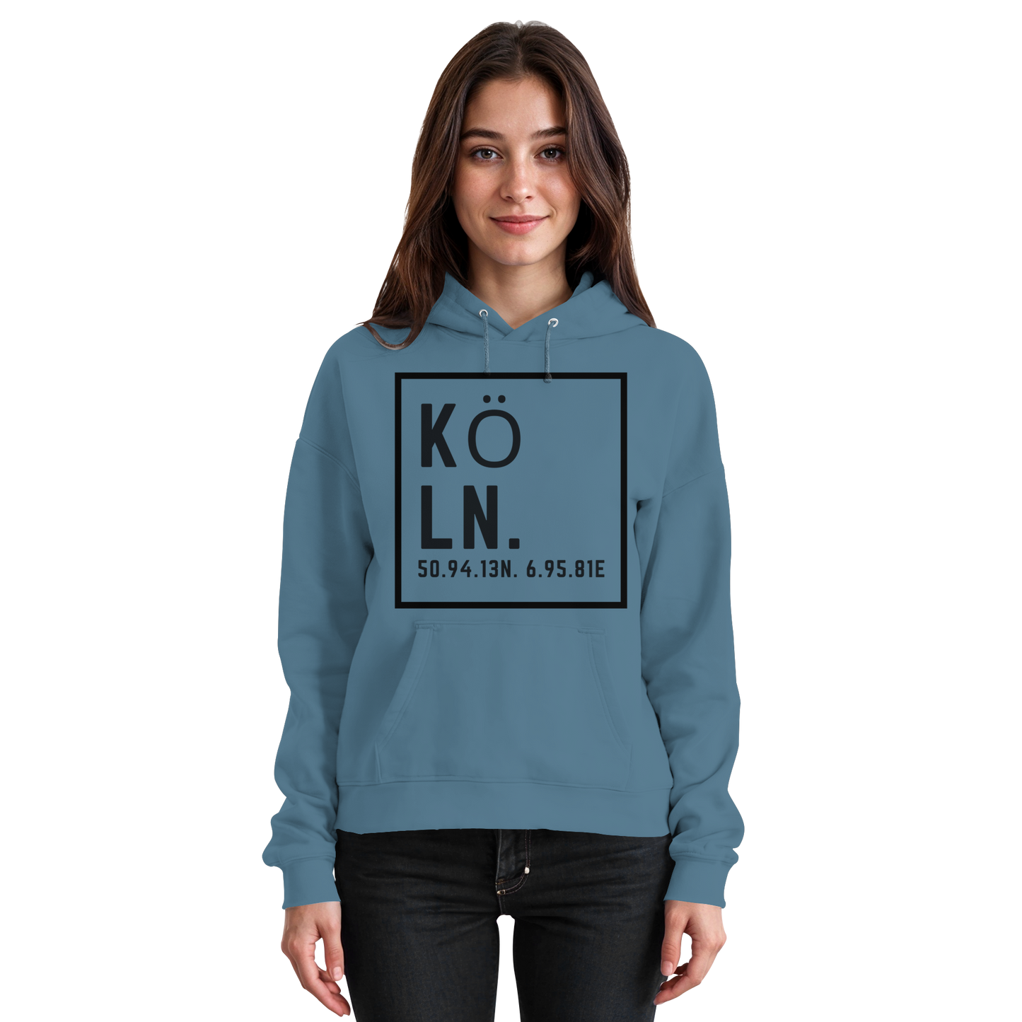 Köln Koordinaten (großer Druck auf der Brust) - Basic Unisex Hoodie