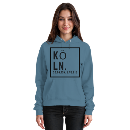 Köln Koordinaten (großer Druck auf der Brust) - Basic Unisex Hoodie