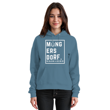Müngersdorf Koordinaten (großer Druck auf der Brust) - Basic Unisex Hoodie
