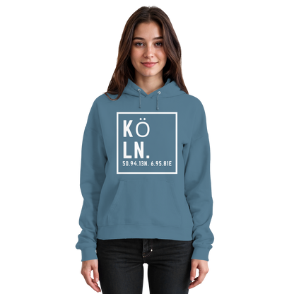 Köln Koordinaten (großer Druck auf der Brust) - Basic Unisex Hoodie