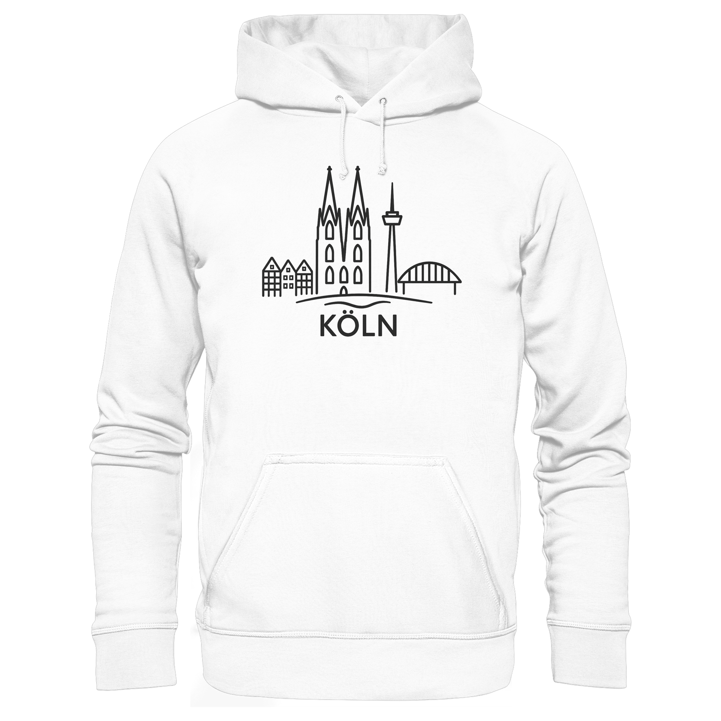 Köln Skyline (großer Druck auf der Brust) - Basic Unisex Hoodie
