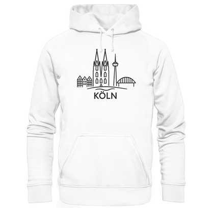 Köln Skyline (großer Druck auf der Brust) - Basic Unisex Hoodie
