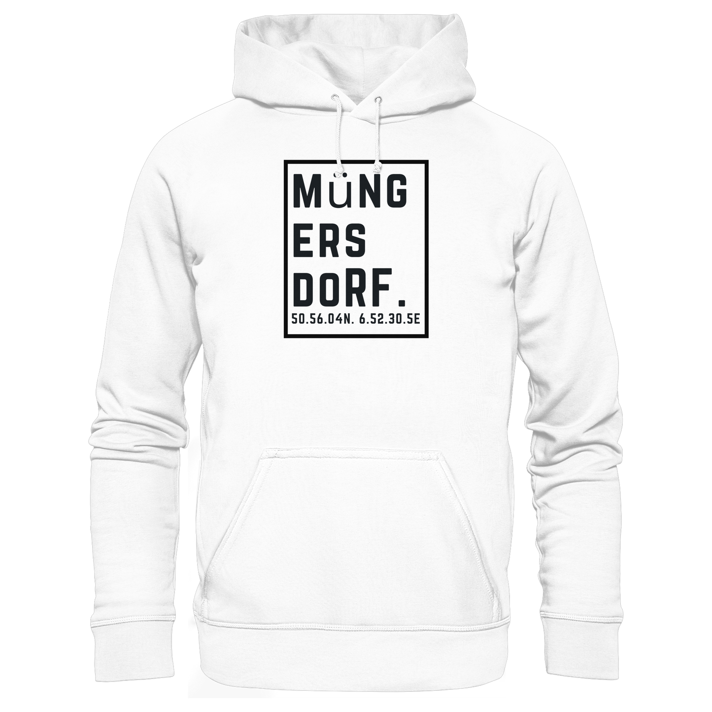 Müngersdorf Koordinaten (großer Druck auf der Brust) - Basic Unisex Hoodie