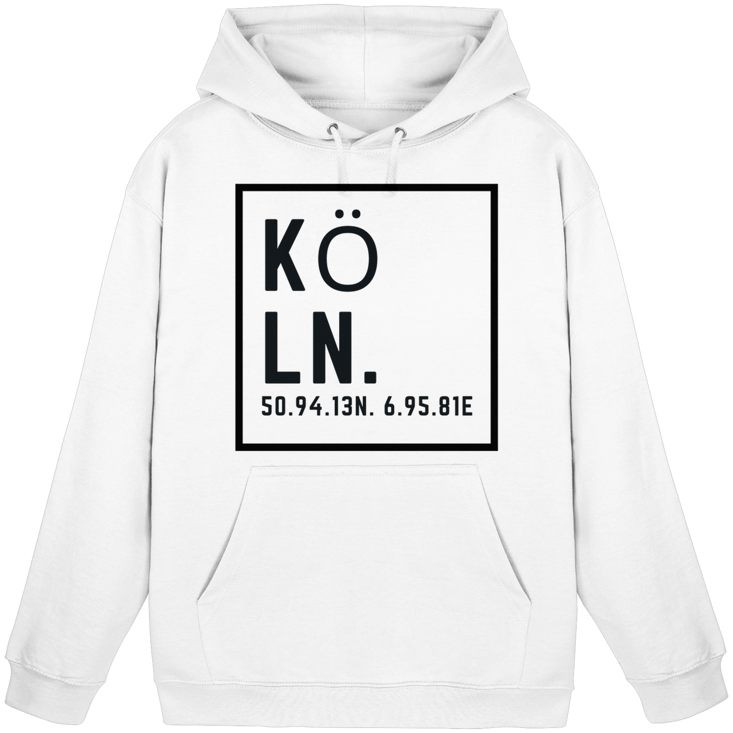 Köln Koordinaten (großer Druck auf der Brust) - Basic Unisex Hoodie