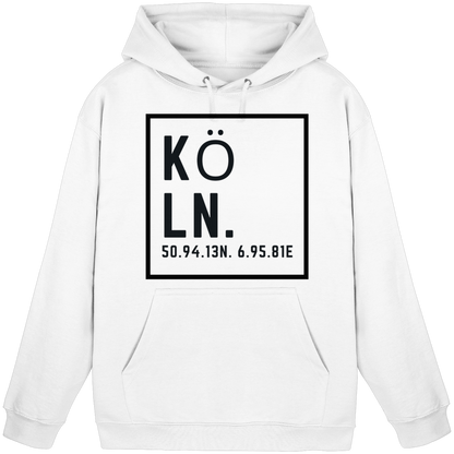 Köln Koordinaten (großer Druck auf der Brust) - Basic Unisex Hoodie