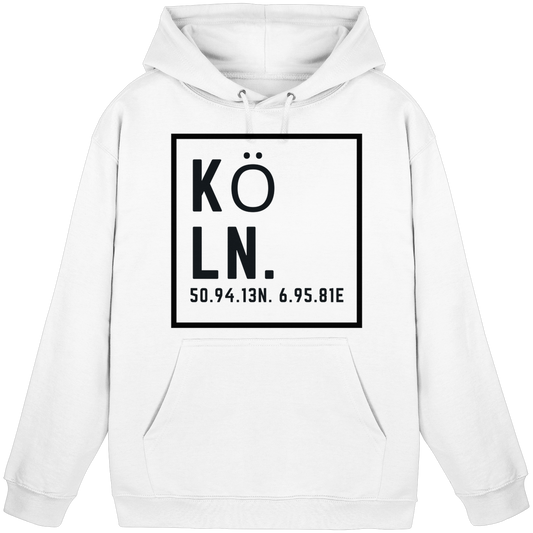Köln Koordinaten (großer Druck auf der Brust) - Basic Unisex Hoodie