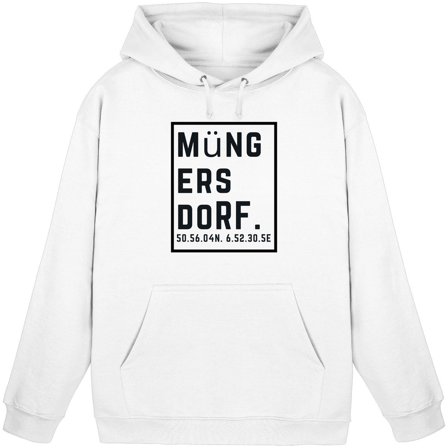 Müngersdorf Koordinaten (großer Druck auf der Brust) - Basic Unisex Hoodie