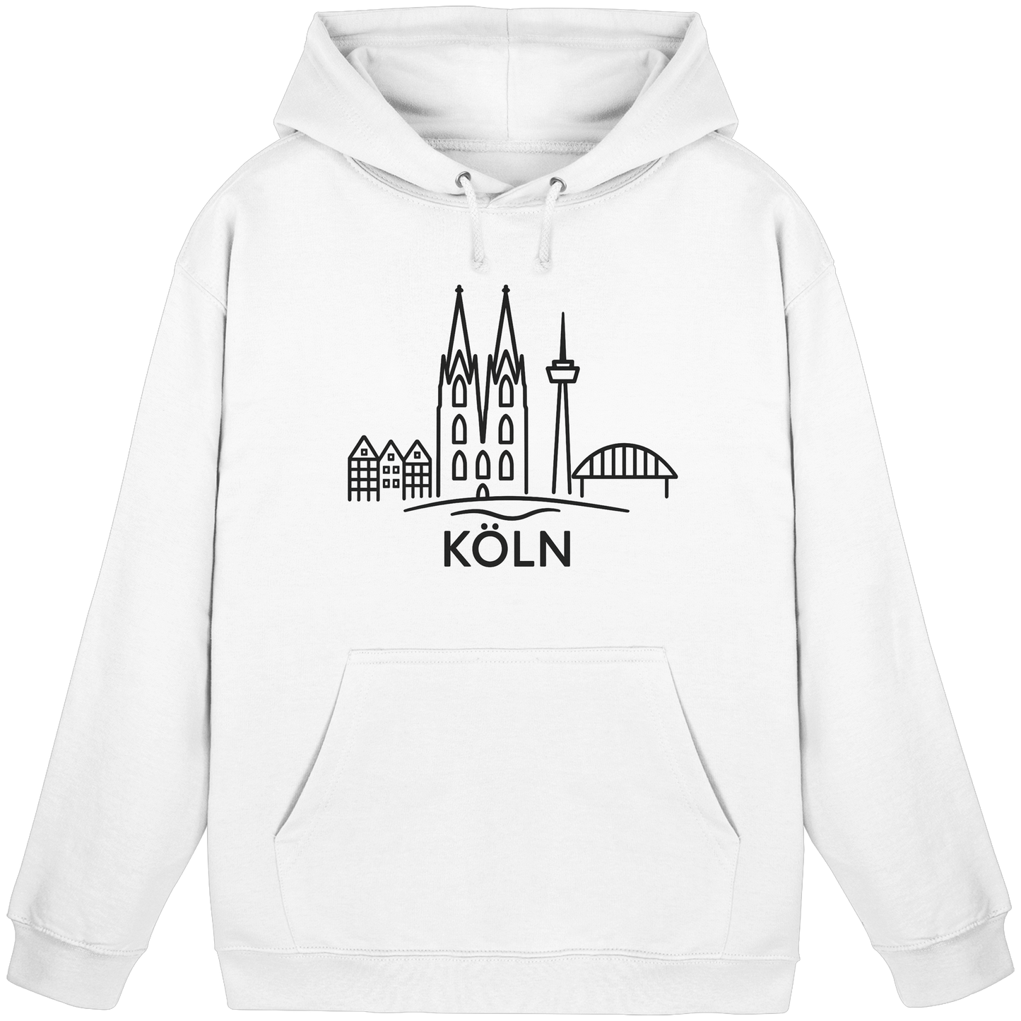 Köln Skyline (großer Druck auf der Brust) - Basic Unisex Hoodie