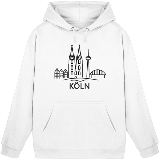 Köln Skyline (großer Druck auf der Brust) - Basic Unisex Hoodie