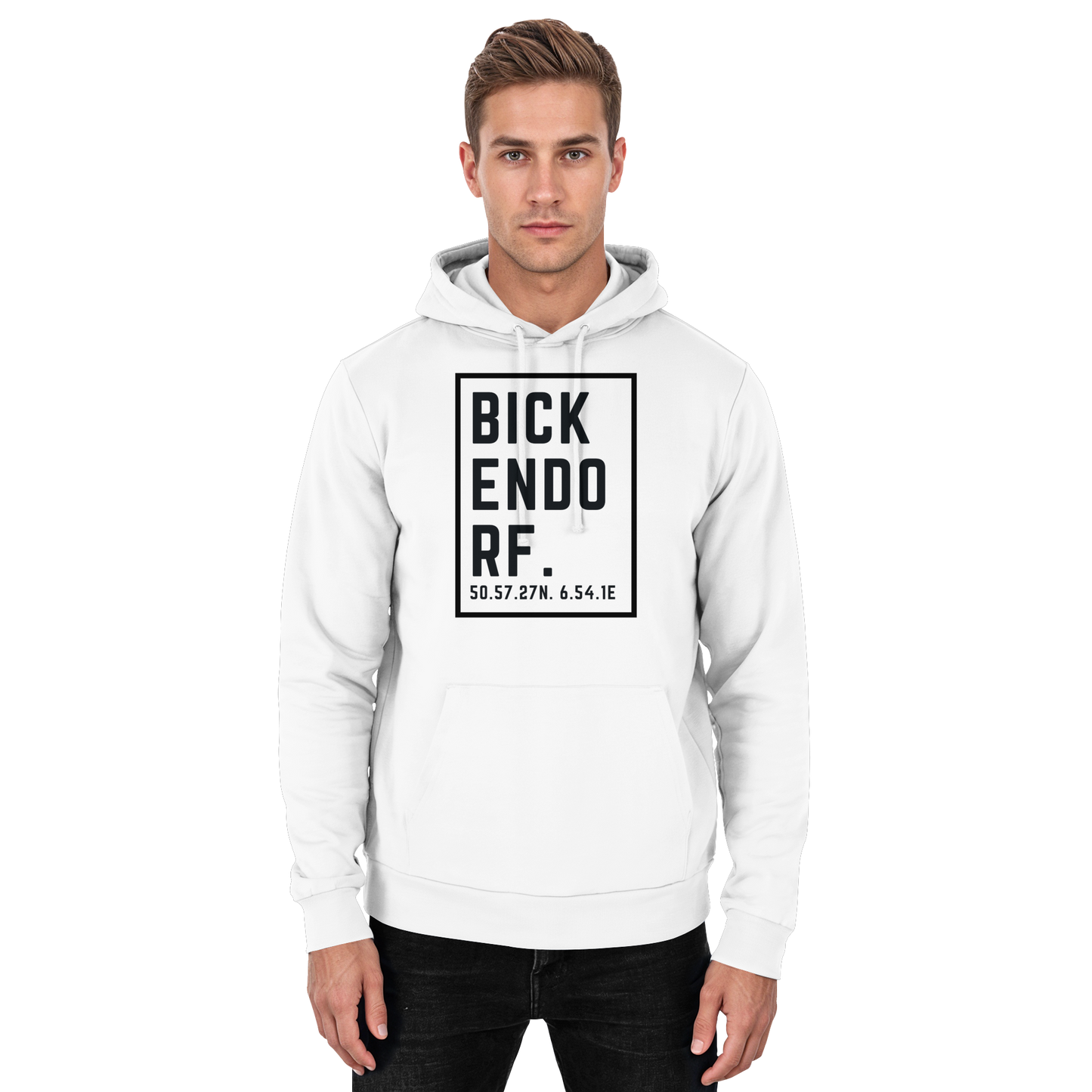 Bickendorf Koordinaten (großer Druck auf der Brust) - Basic Unisex Hoodie