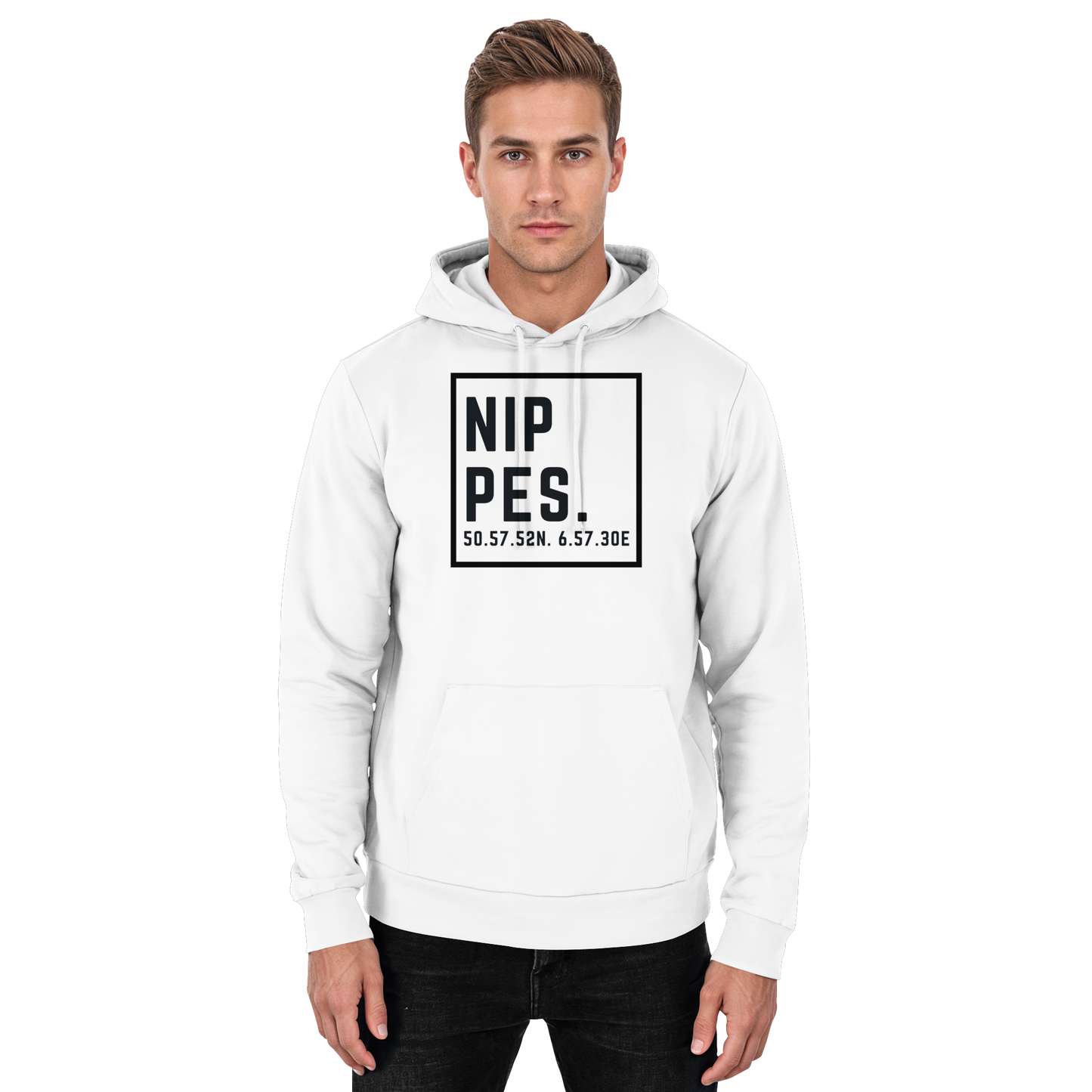 Nippes Koordinaten (großer Druck auf der Brust) - Basic Unisex Hoodie