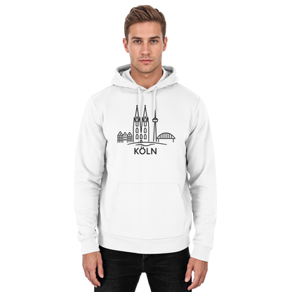 Köln Skyline (großer Druck auf der Brust) - Basic Unisex Hoodie