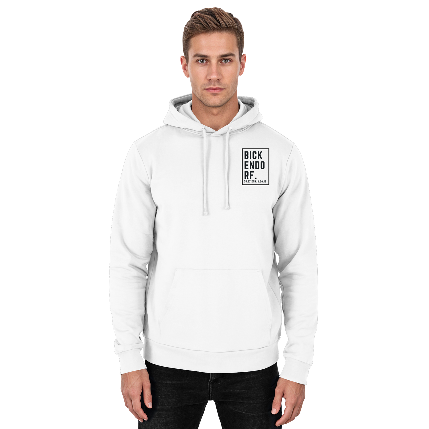 Bickendorf Koordinaten (kleiner Druck auf der Brust) - Basic Unisex Hoodie