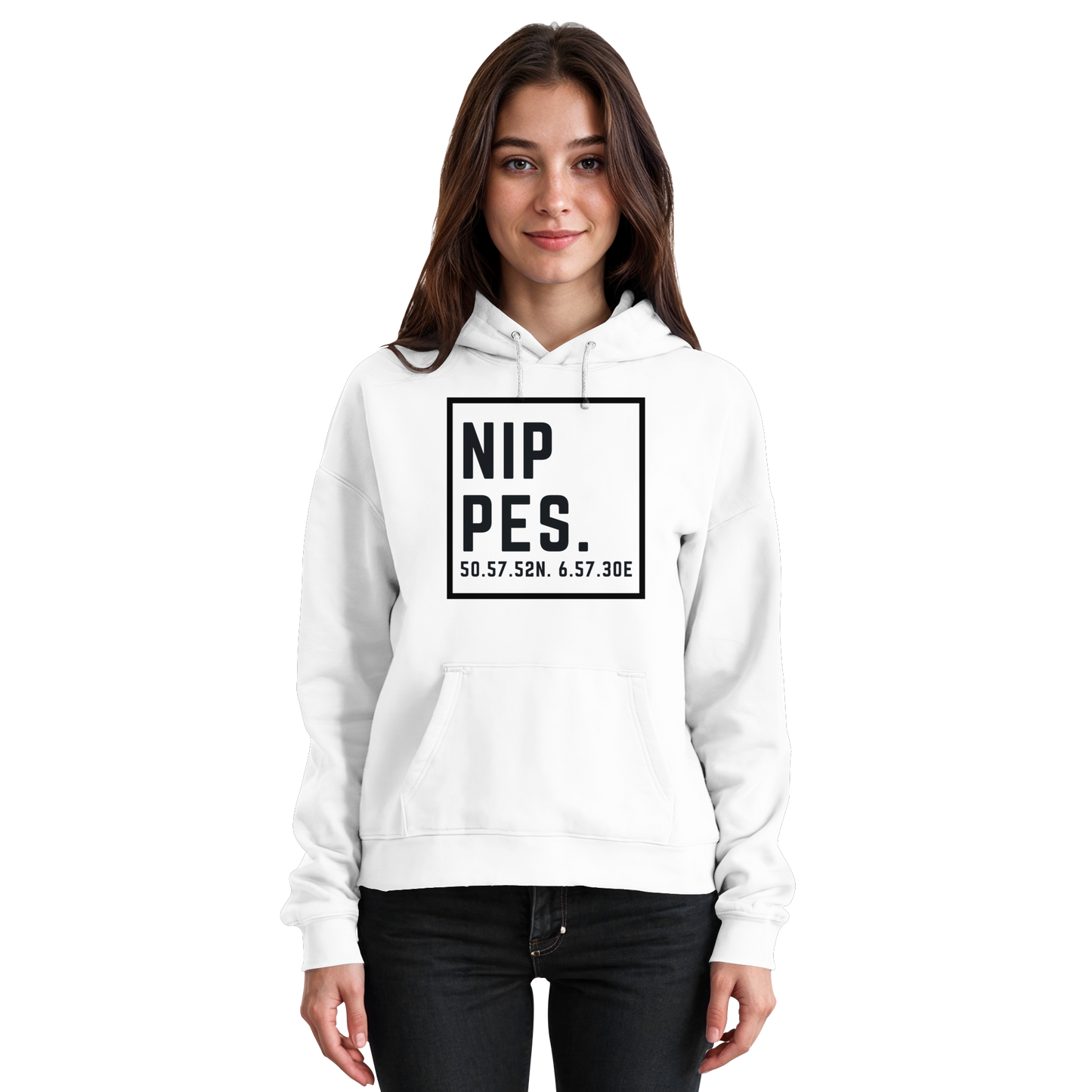 Nippes Koordinaten (großer Druck auf der Brust) - Basic Unisex Hoodie