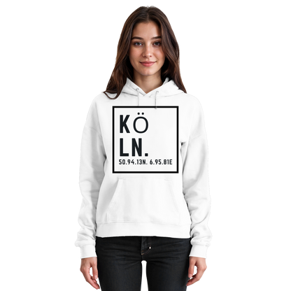 Köln Koordinaten (großer Druck auf der Brust) - Basic Unisex Hoodie