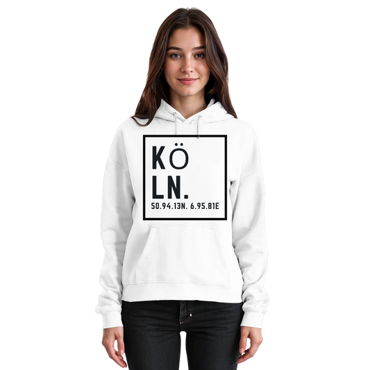 Köln Koordinaten (großer Druck auf der Brust) - Basic Unisex Hoodie