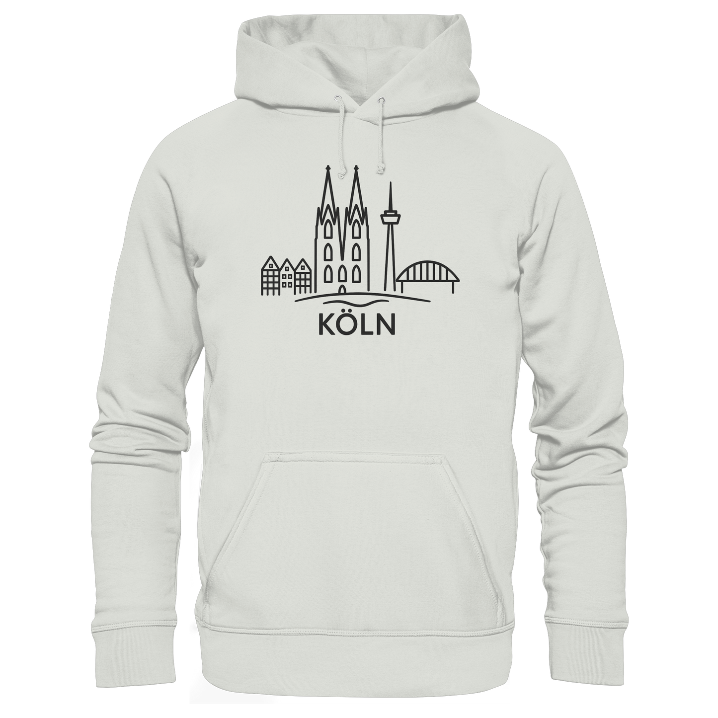 Köln Skyline (großer Druck auf der Brust) - Basic Unisex Hoodie