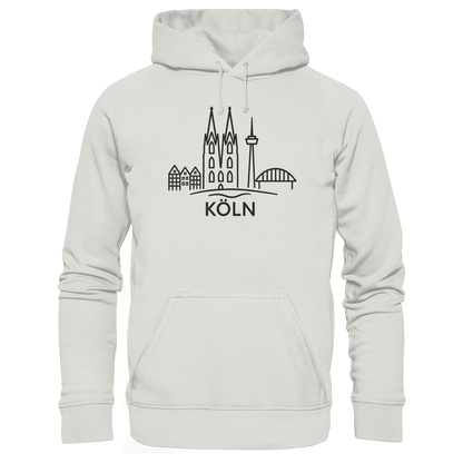 Köln Skyline (großer Druck auf der Brust) - Basic Unisex Hoodie
