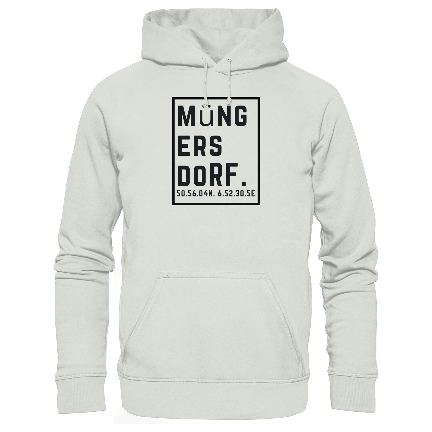 Müngersdorf Koordinaten (großer Druck auf der Brust) - Basic Unisex Hoodie