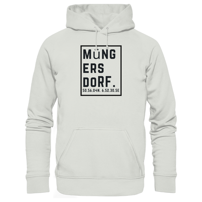 Müngersdorf Koordinaten (großer Druck auf der Brust) - Basic Unisex Hoodie