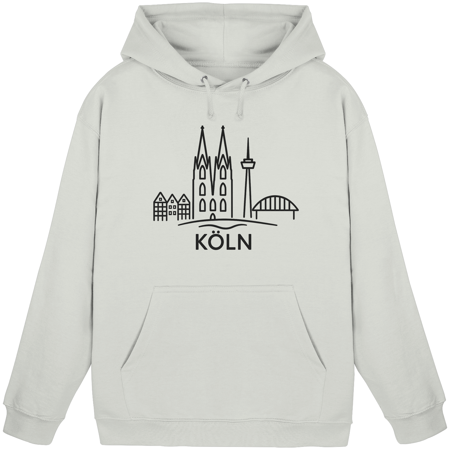 Köln Skyline (großer Druck auf der Brust) - Basic Unisex Hoodie