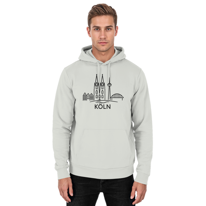 Köln Skyline (großer Druck auf der Brust) - Basic Unisex Hoodie