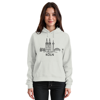 Köln Skyline (großer Druck auf der Brust) - Basic Unisex Hoodie