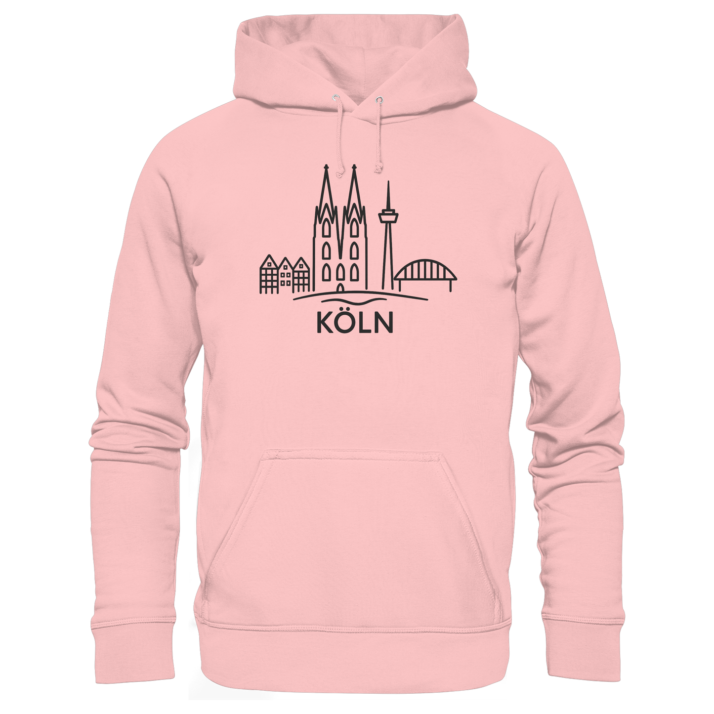 Köln Skyline (großer Druck auf der Brust) - Basic Unisex Hoodie