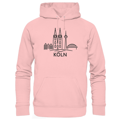 Köln Skyline (großer Druck auf der Brust) - Basic Unisex Hoodie