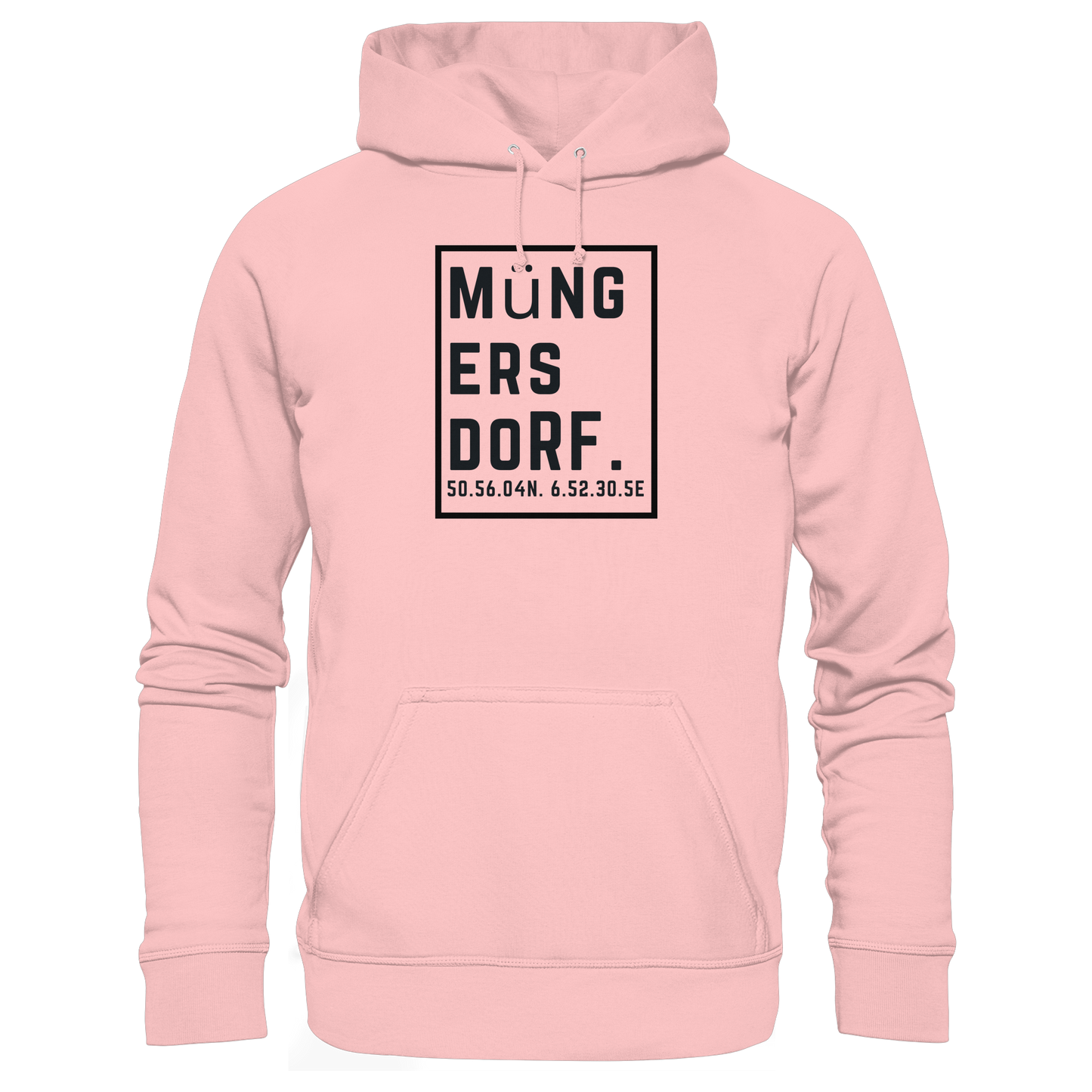 Müngersdorf Koordinaten (großer Druck auf der Brust) - Basic Unisex Hoodie