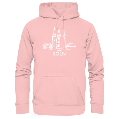 Köln Skyline (großer Druck auf der Brust) - Basic Unisex Hoodie