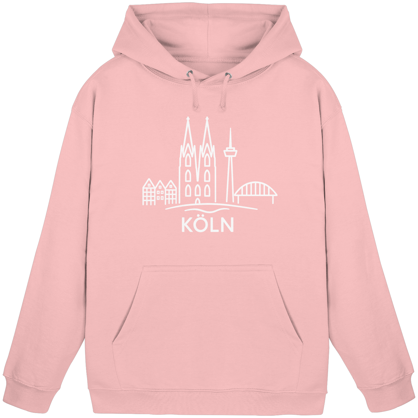Köln Skyline (großer Druck auf der Brust) - Basic Unisex Hoodie